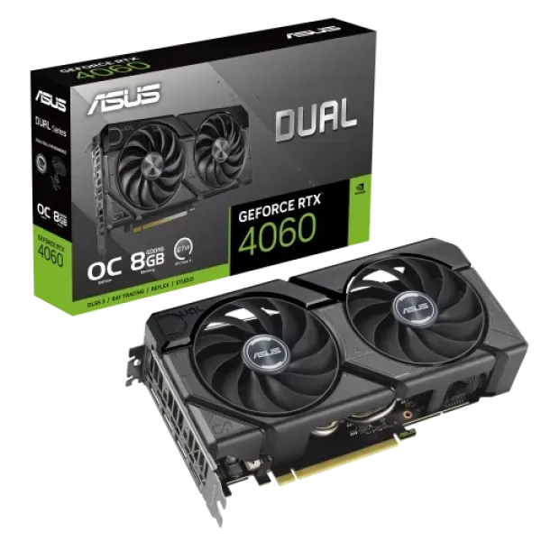 ASUS Dual GeForce RTX 4060 EVO OC Edition 8GB GDDR6 Graphics Card